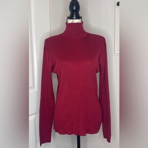 Coldwater Creek Brick Red Silk Turtleneck
